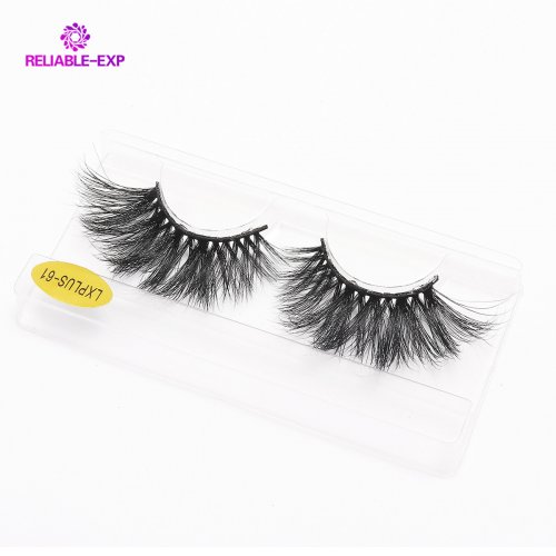Mink Fluffy 25mm Eyelashes Customize Full Strip Bulk 25 Mm Mink Lashes