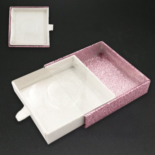 Qingdao factory wholesale mink lashes with empty glitter custom eyelash packaging box