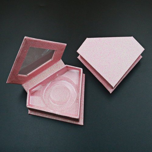 custom logo square luxury glitter empty mink false eyelash packaging box
