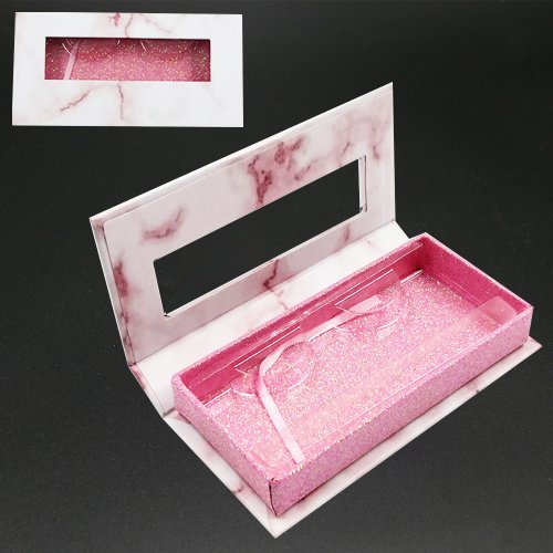 wholesale diamond circle false eyelash packaging box round acrylic lash case holder