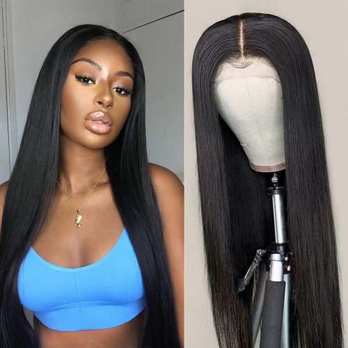 Straight Brazilian Human Hair Lace Front Wig Remy HD lace Wigs Natural Human Hair Wigs For Black Women