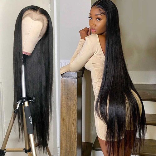 Customized Long 40-50 Inches Brazilian Cuticle Aligned Hair 13x4 hd Lace Front Wigs
