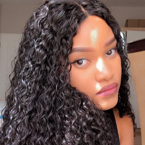 Short Curly Honey Blonde Ombre Color Wig Virgin Human Hair 13x4 size Lace Front Wigs